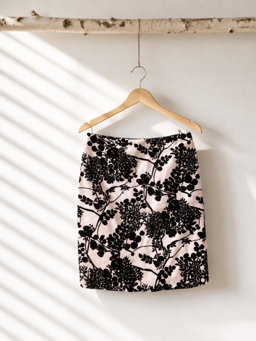 Talbots Black Floral Pencil Skirt